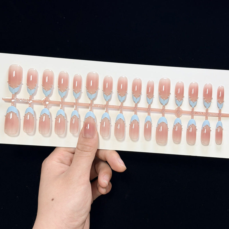 Artistic French Tip Nail Design with Glitter Accents Kalsten