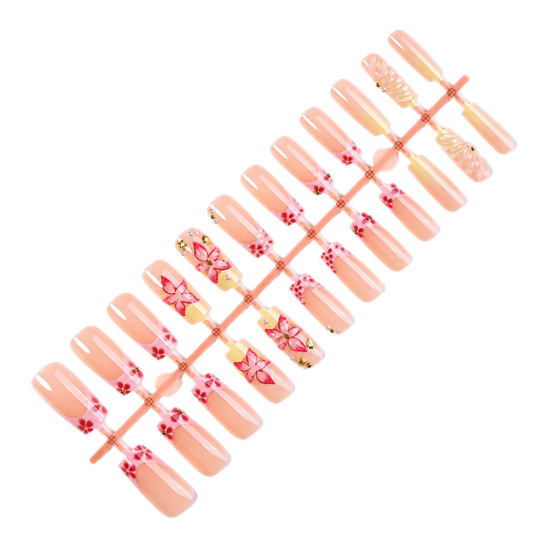 Decorative Floral Embellished Press-On Nails kalsten