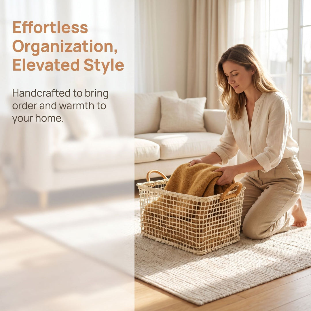 Practical storage basket with braided design Kalsten