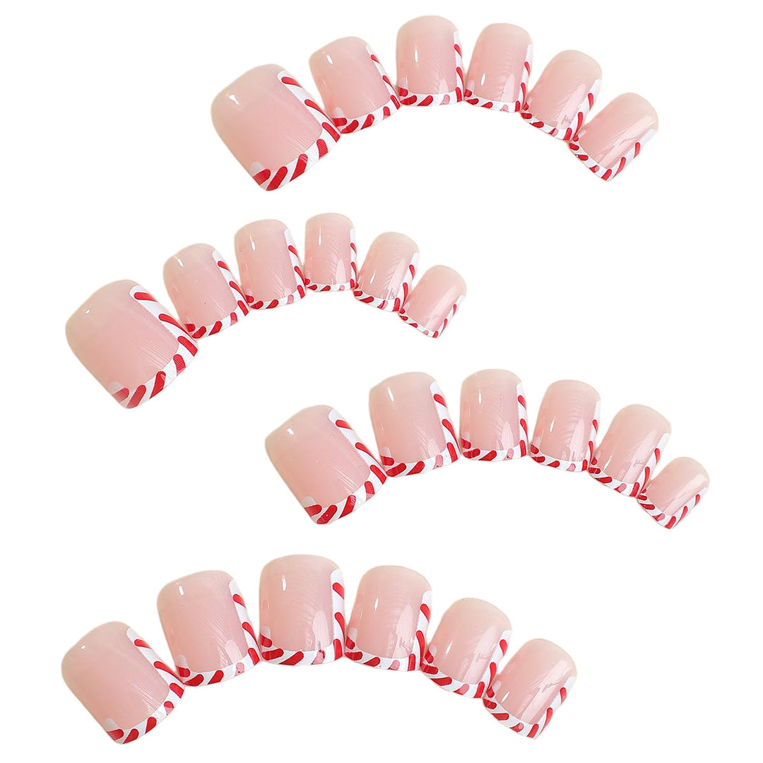 Creative nail art set with festive candy cane design Kalsten