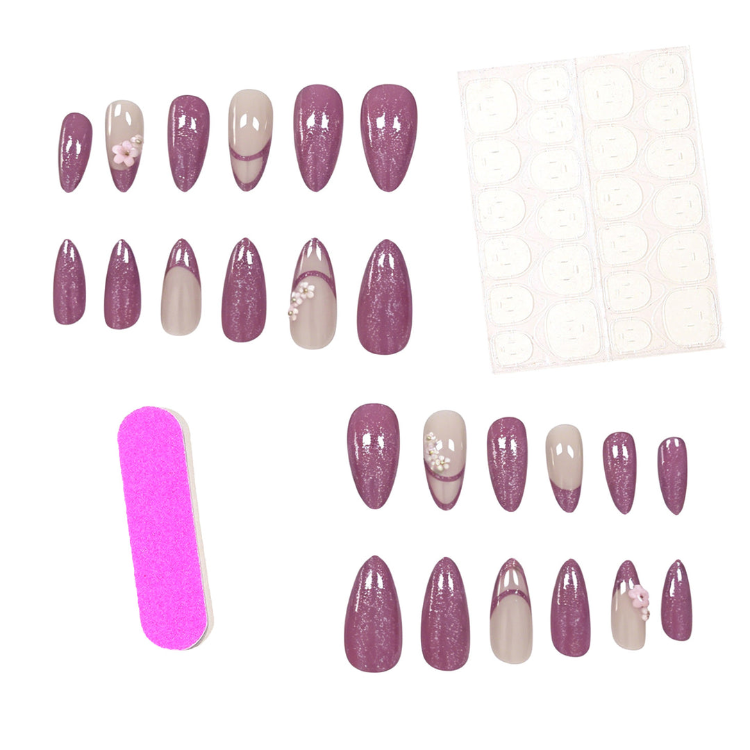 Decorative Floral Acrylic Nail Enhancements Kalsten