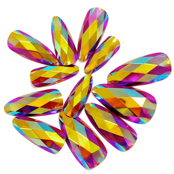 Decorative Faceted Press-On Nail Tips Kalsten