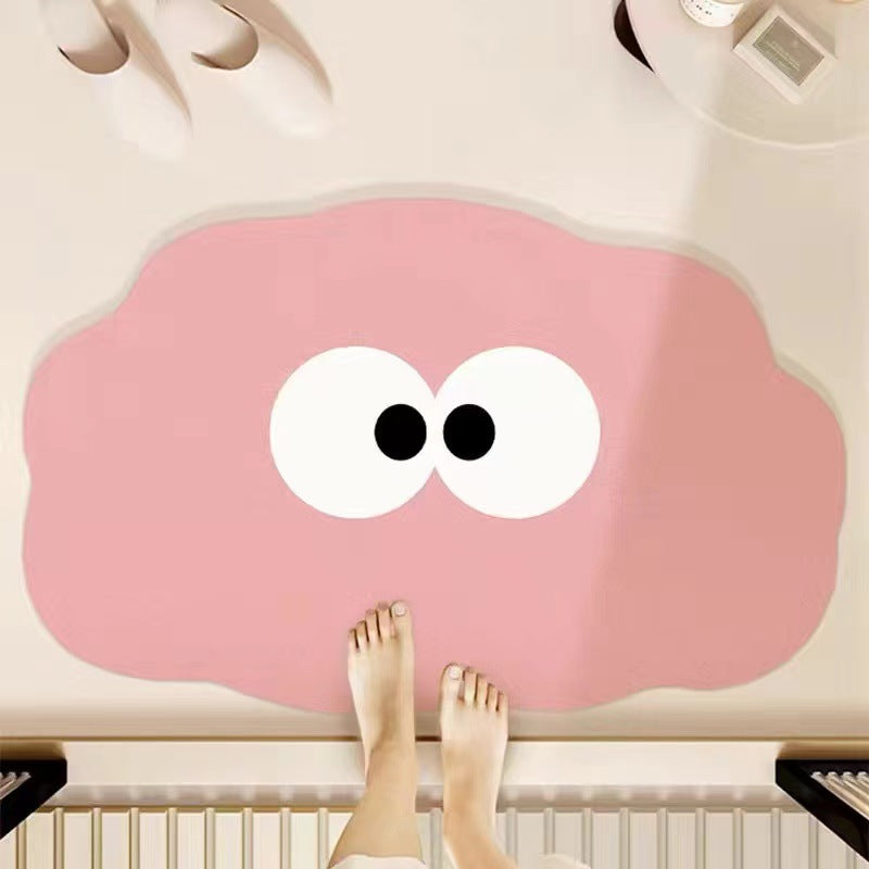 Playful Cartoon-Themed Bath Mat
