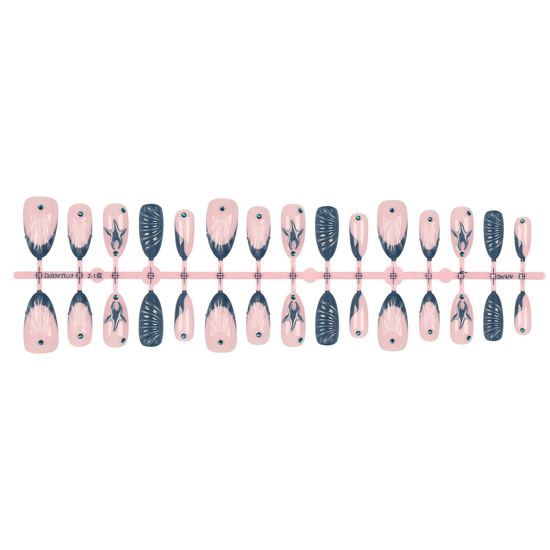 Artistic Sea-Inspired Press-On Nail Set