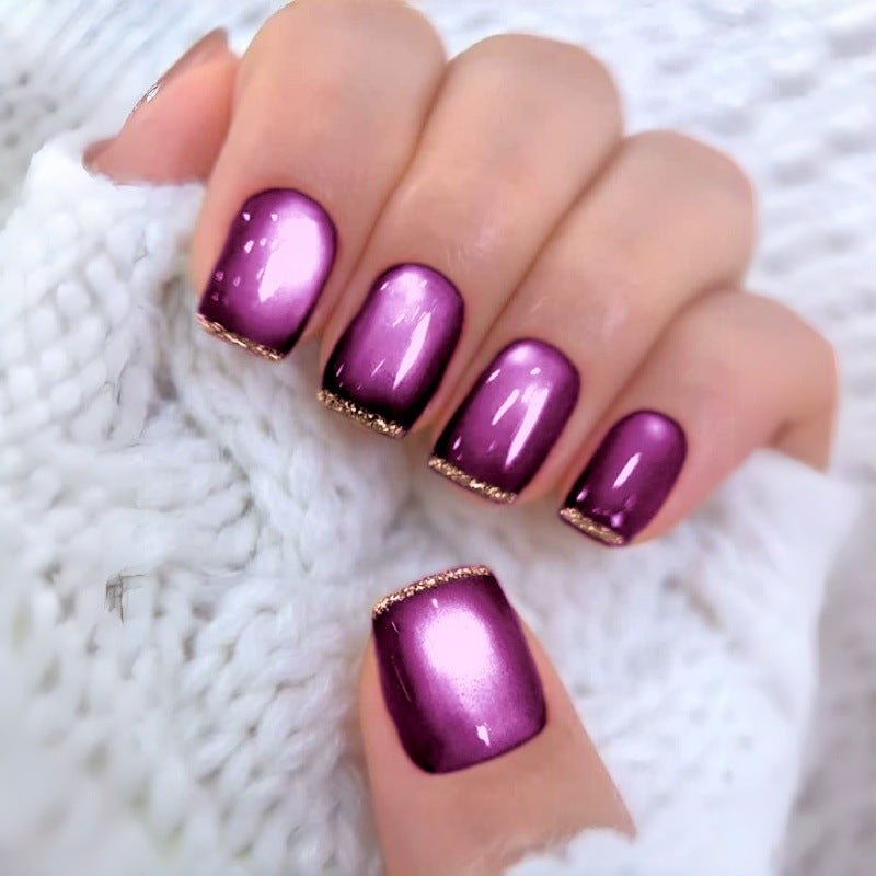 Artistic Press-On Nail Set with Glossy Ombre Finish Kalsten