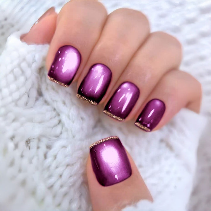Artistic Press-On Nail Set with Glossy Ombre Finish Kalsten
