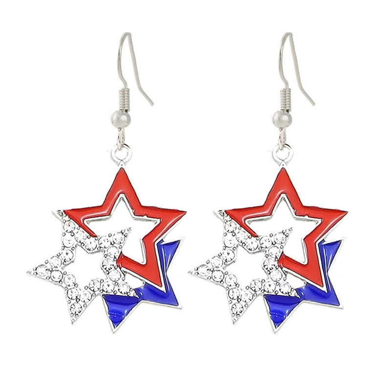 Women's nan patriotic horseshoe enamel dangle earrings with star-accented design and fishhook findings Kalsten