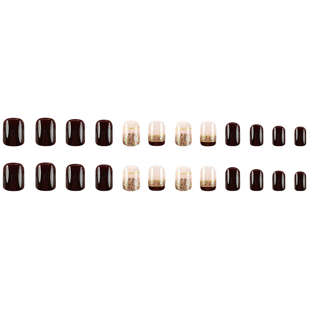 Glittering French Tip Nail Art Set Kalsten