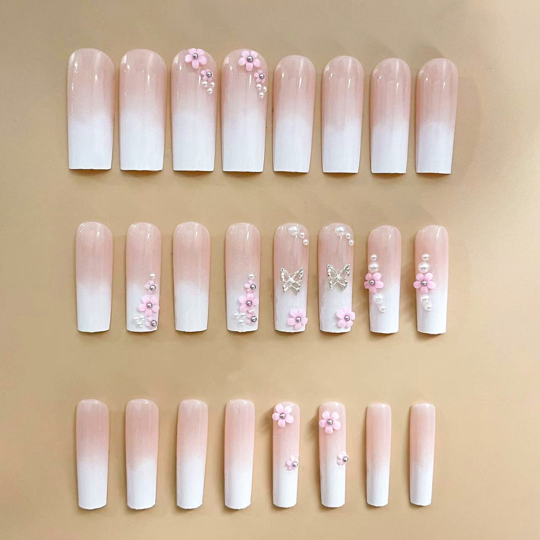Decorative Floral and Butterfly Nail Extensions Kalsten