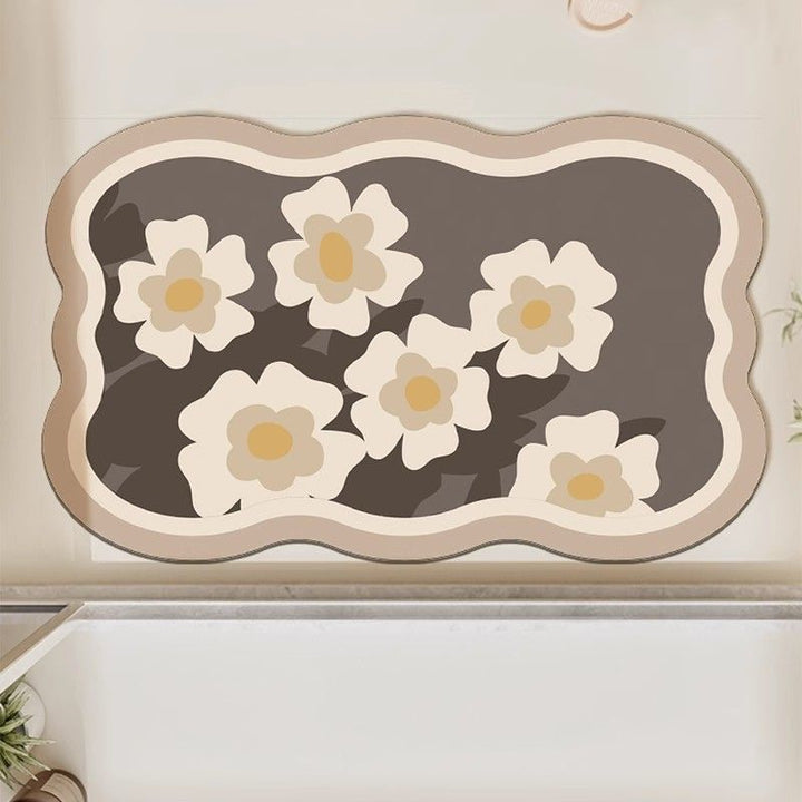 Absorbent Floral Print Bath Mat Kalsten