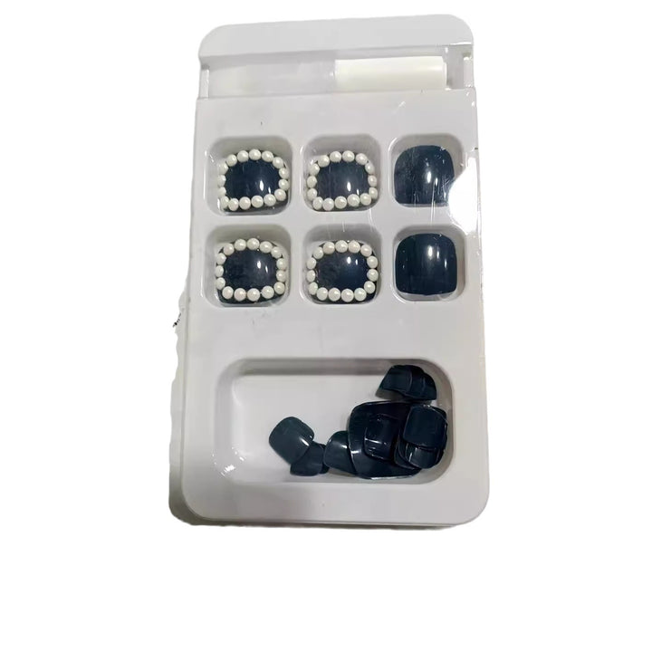 Decorative Press-On Nail Set with Pearl Accents Kalsten