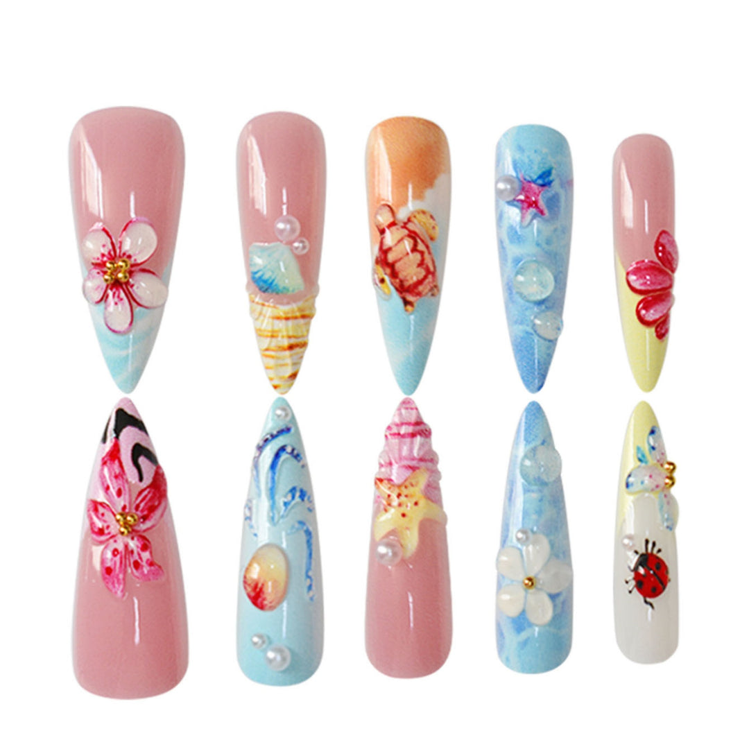 Artistic Sea-Inspired Press-On Nails Kalsten