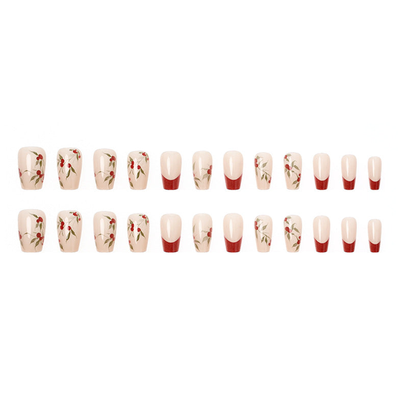 Elegant Floral Press-On Nail Tips