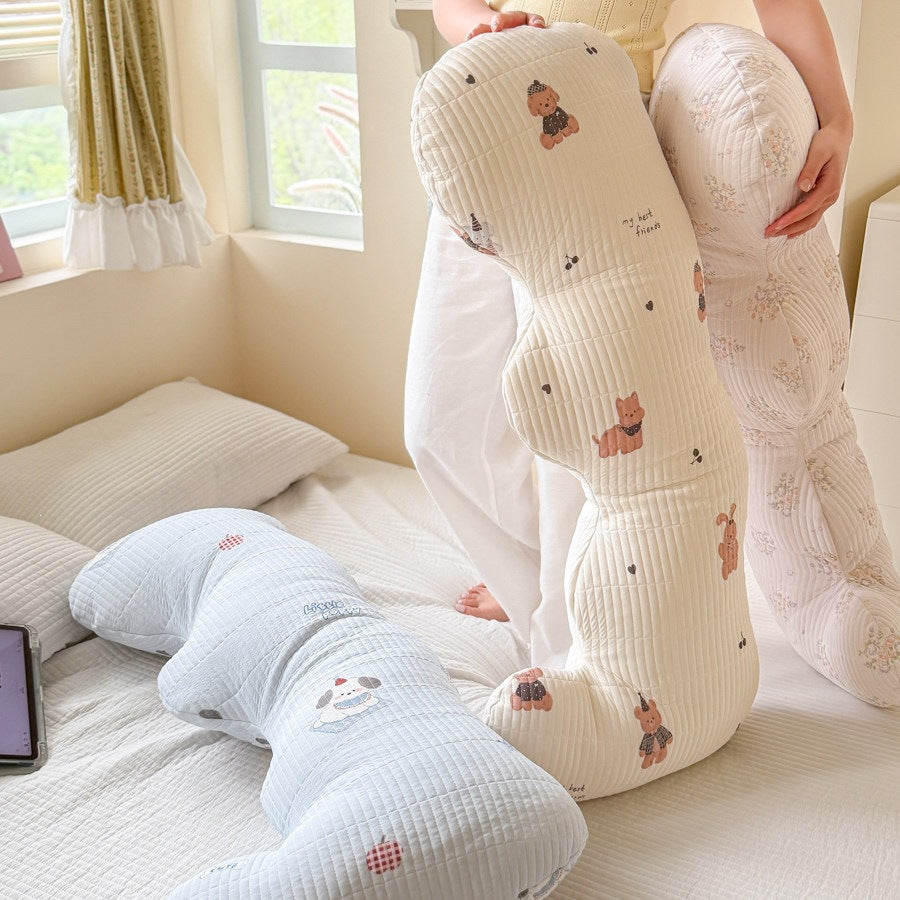 Ergonomic pregnancy and nursing body pillow with C-shape