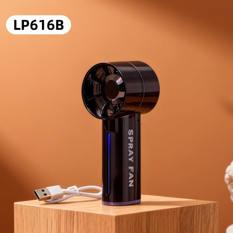 Women Portable Spray Fan with USB Charging Function and Ergonomic Handle Kalsten