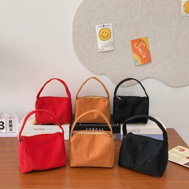 Plush shopping bag with modern ribbed design Kalsten