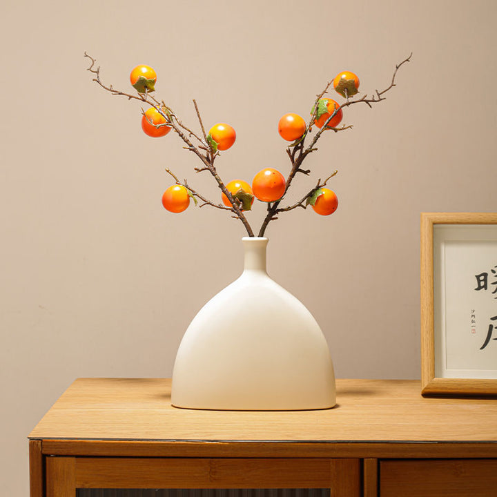 Artificial Persimmon Fruit Branch Vase