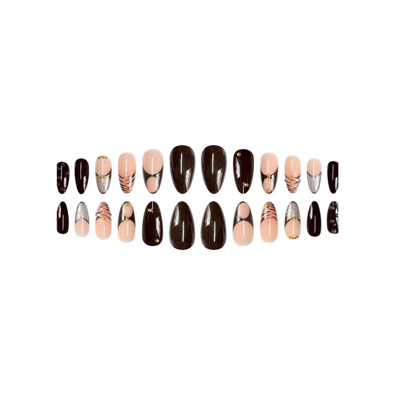 Artistic Stiletto Press-On Nail Art with Butterfly Accents Kalsten