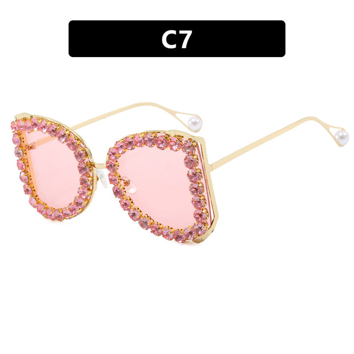 Women's extravagant cat-eye sunglasses with sparkling rhinestone frame Kalsten