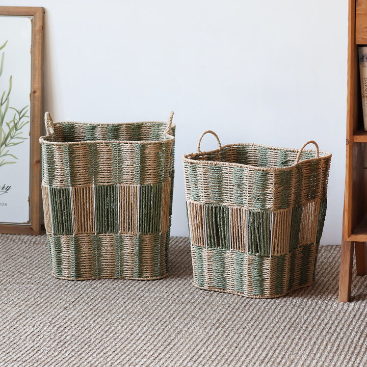 Handcrafted storage basket made of natural materials Kalsten