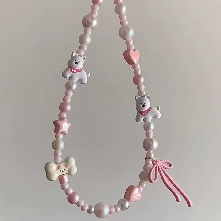 Playful Dog-Themed Beaded Necklace Kalsten