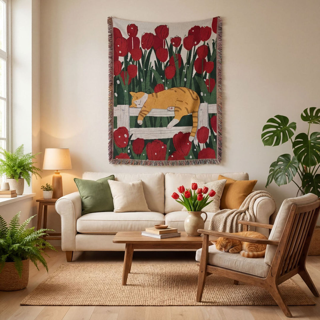 Decorative Cat Tapestry Blanket