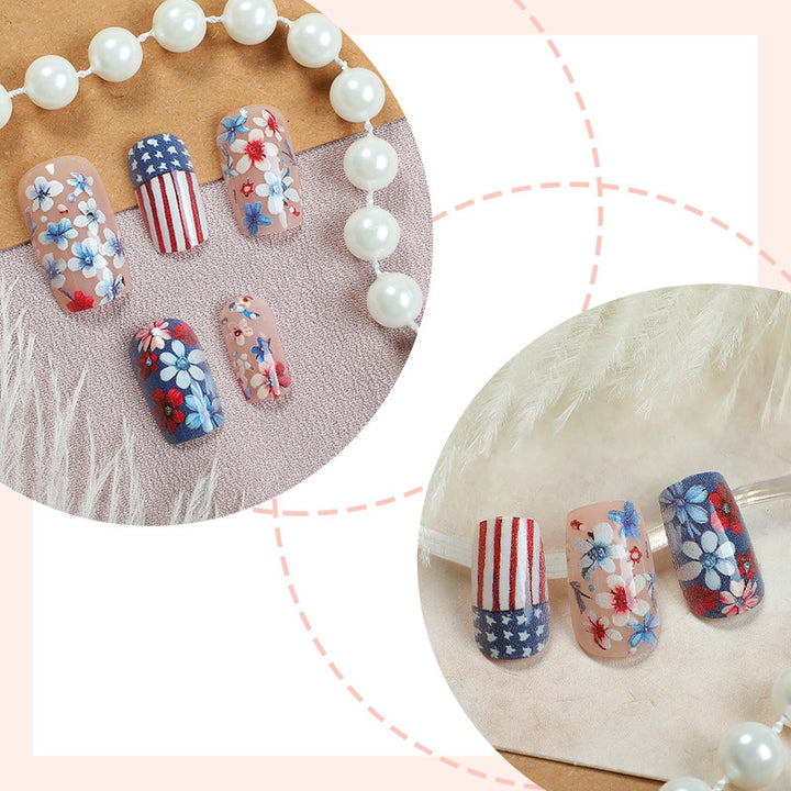 Decorative Floral Press-On Nail Art Set kalsten 1788496018