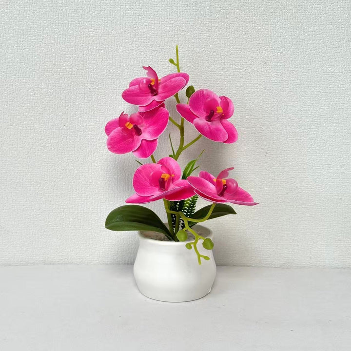 Elegant Artificial Orchid Plant Arrangement for Home Decor