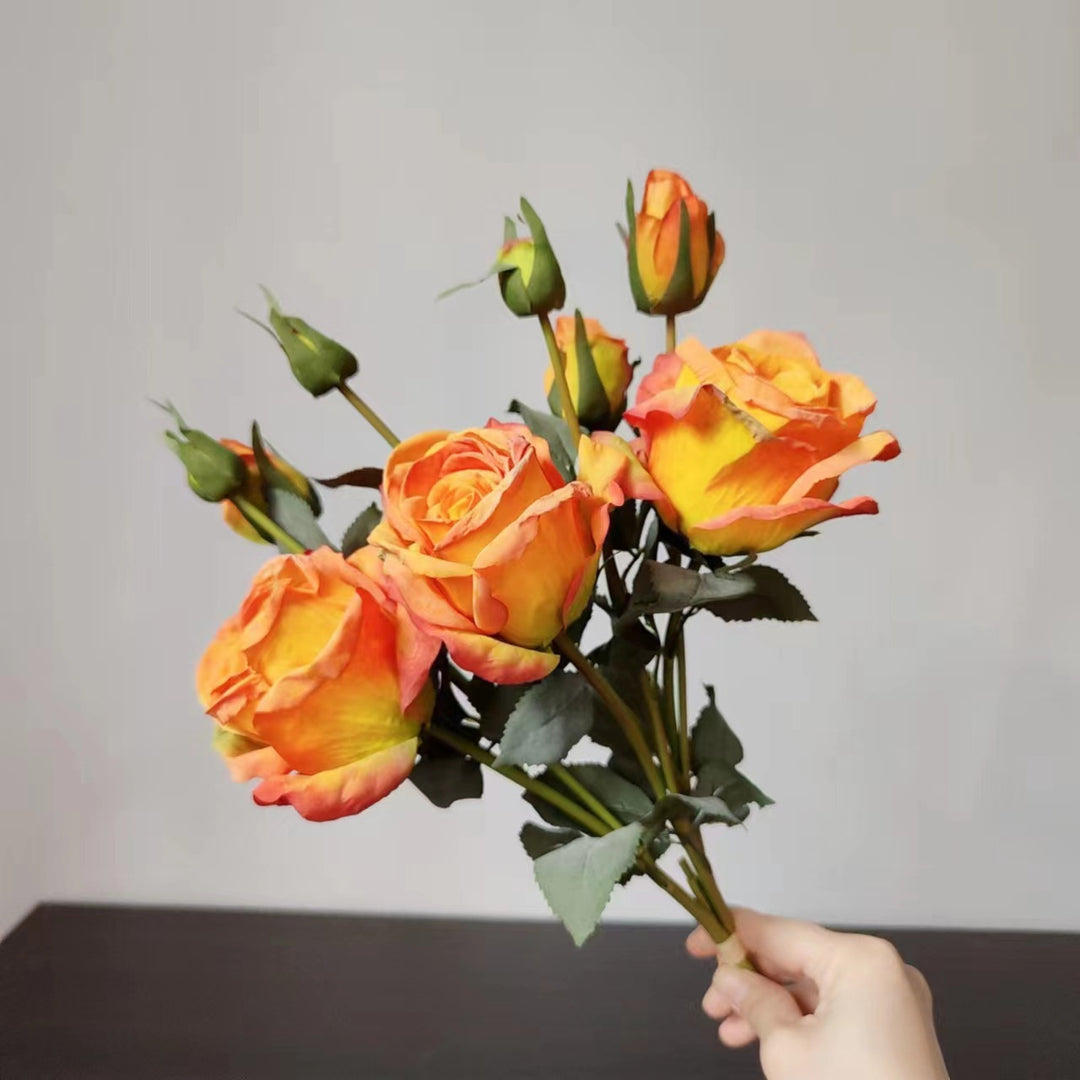 Lifelike Decorative Silk Rose Stem