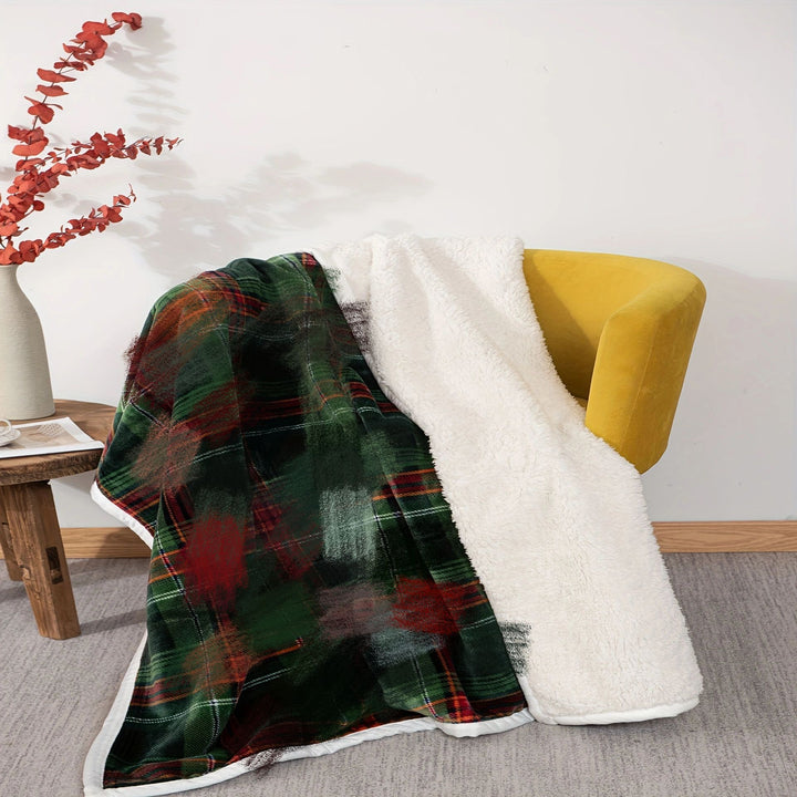 Reversible Fleece and Sherpa Throw Blanket