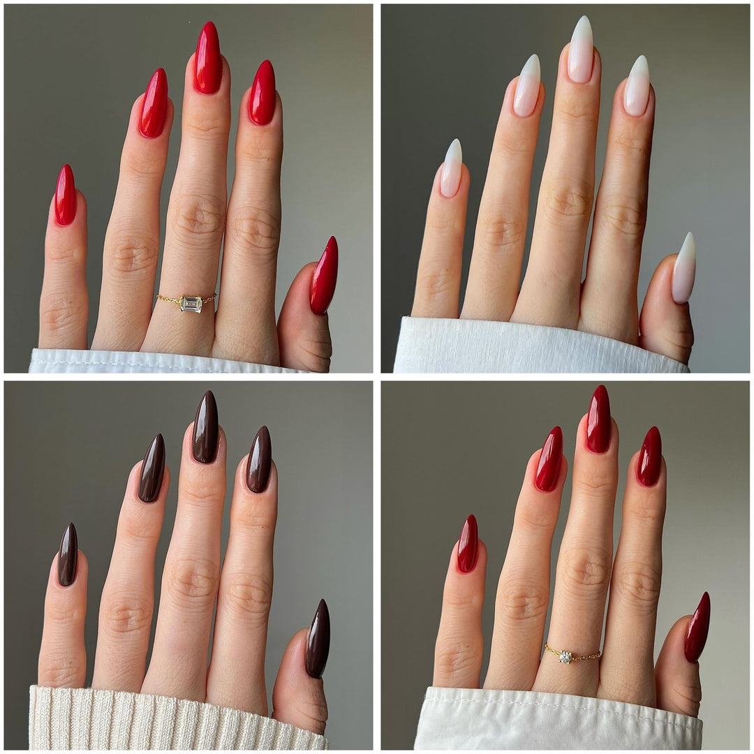 Artificial nail set with elegant stiletto tips and matte finish Kalsten