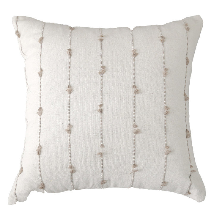 Textured Embroidered Decorative Pillow
