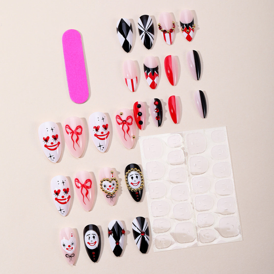 Artistic 3D Clown-Themed Nail Art Extensions Kalsten