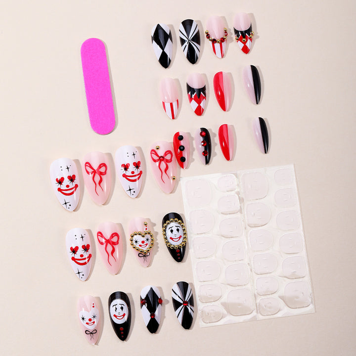 Artistic 3D Clown-Themed Nail Art Extensions Kalsten