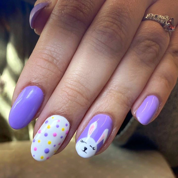 Thematic Bunny and Polka Dot Press-On Nail Art Set