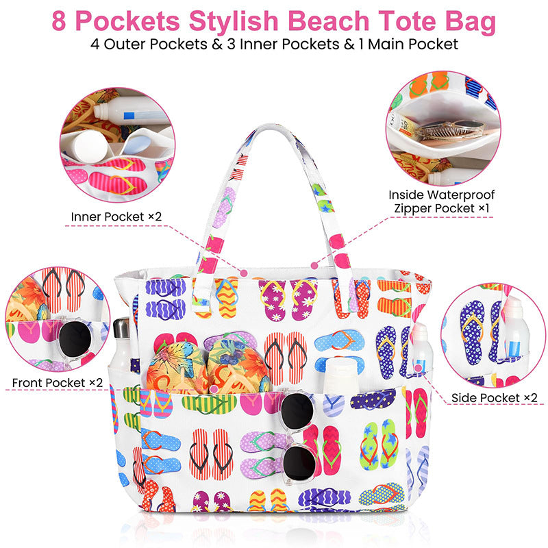 Spacious and Stylish Shopping Bag with Striped Pattern Kalsten