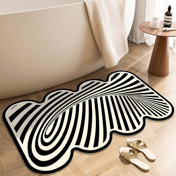 Artistic Abstract Checkered Area Mat
