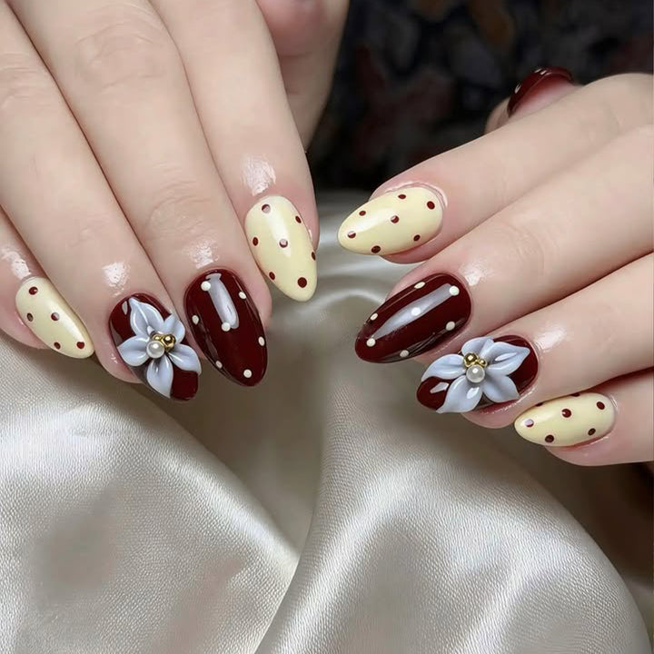 Elegant 3D Floral Accent Nail Art Extensions Kalsten 1789713235