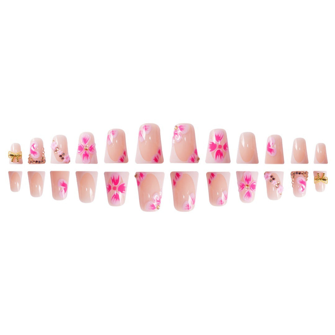 Decorative Floral Press-On Nail Art Enhancements Kalsten