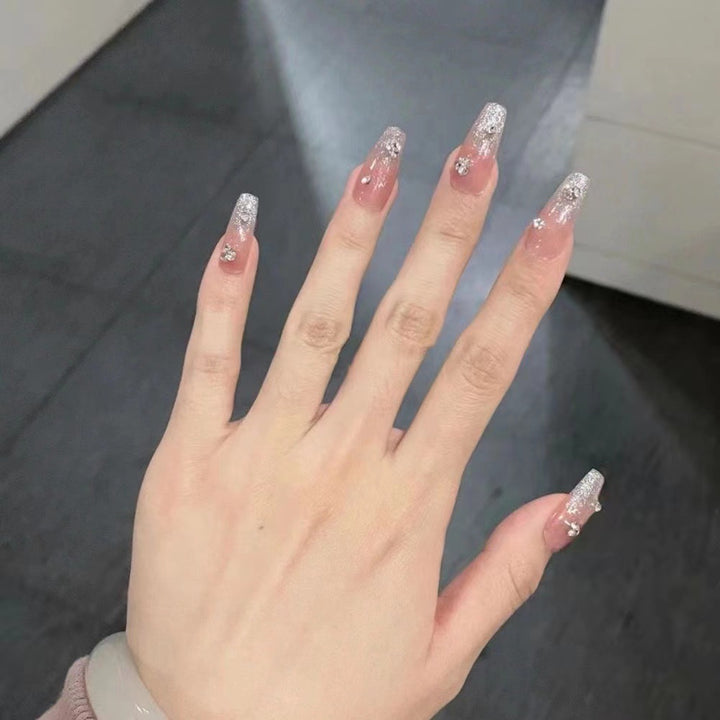 Glamorous Rhinestone Glitter Press-On Nails