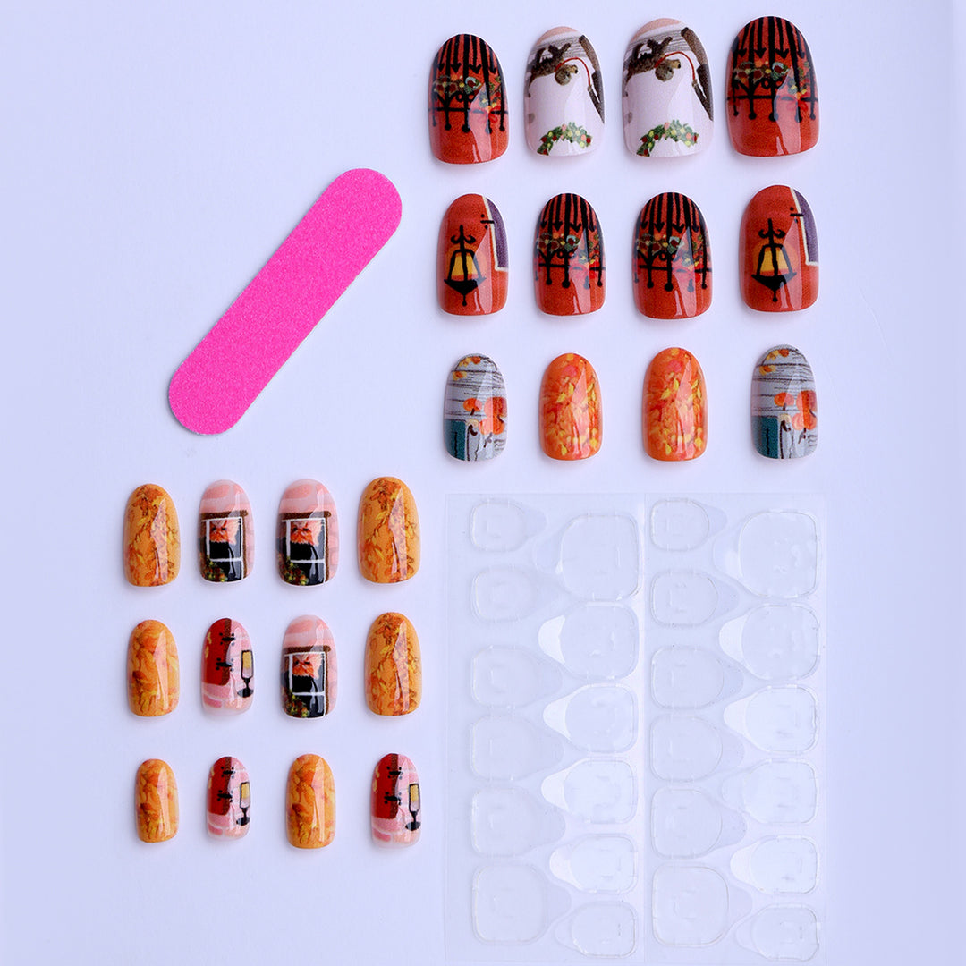 Artificial Nails in Creative Autumn Design Kalsten