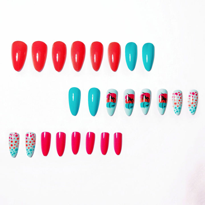 Artificial nails with Lively Tropical motif Kalsten