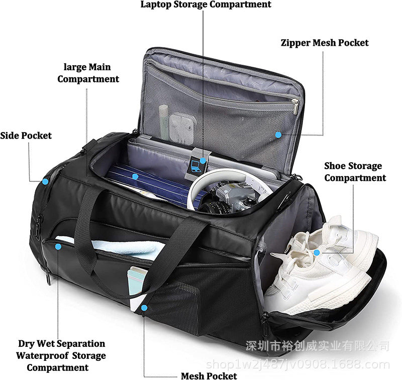 Multi-Compartment Travel Sports Duffel Bag Kalsten