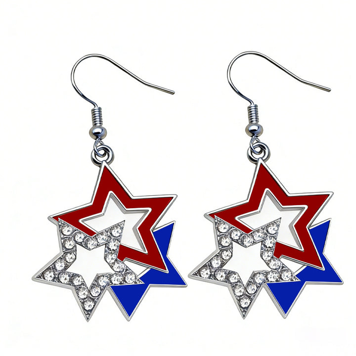 Women's stud earrings wing design enamel with star motif and fine alloy Kalsten
