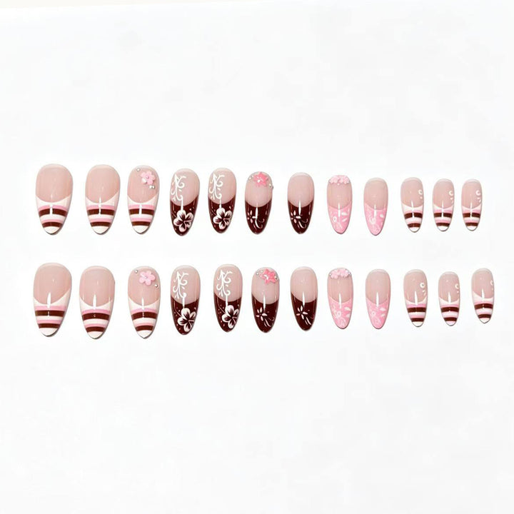 Artistic Floral Press-On Nail Tips Kalsten