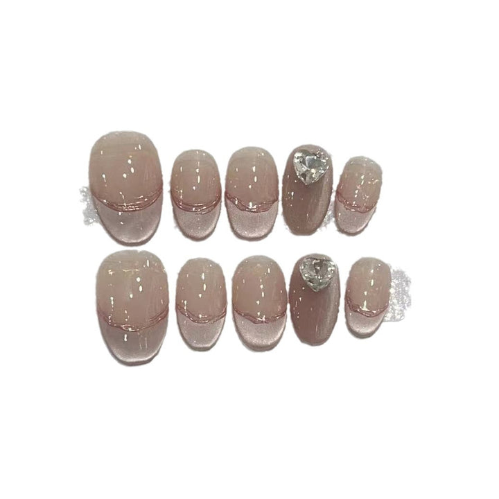 Elegant Press-On Nail Set with Jewel Accents Kalsten