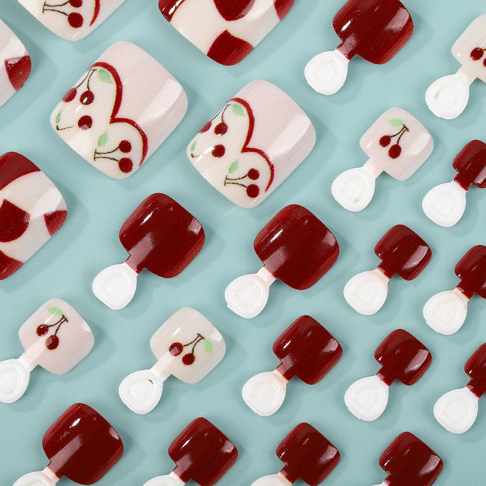 Artificial nails with fresh cherry design Kalsten
