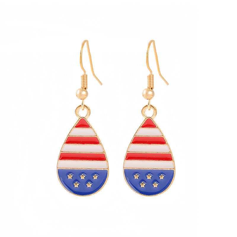 Women's nan patriotic horseshoe enamel dangle earrings with star-accented design and fishhook findings Kalsten