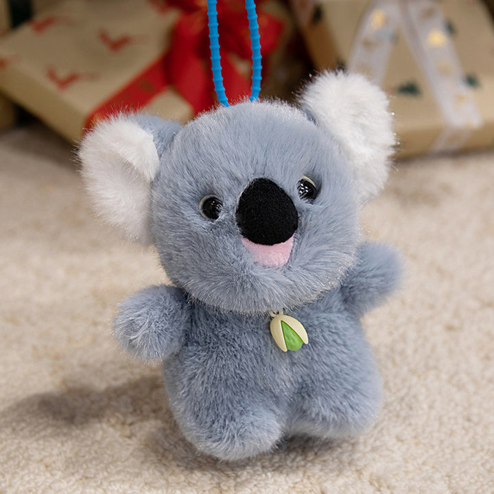 Plush Dog Bag Charm Keychain with Soft Faux-Fur Body & Loop Strap Kalsten