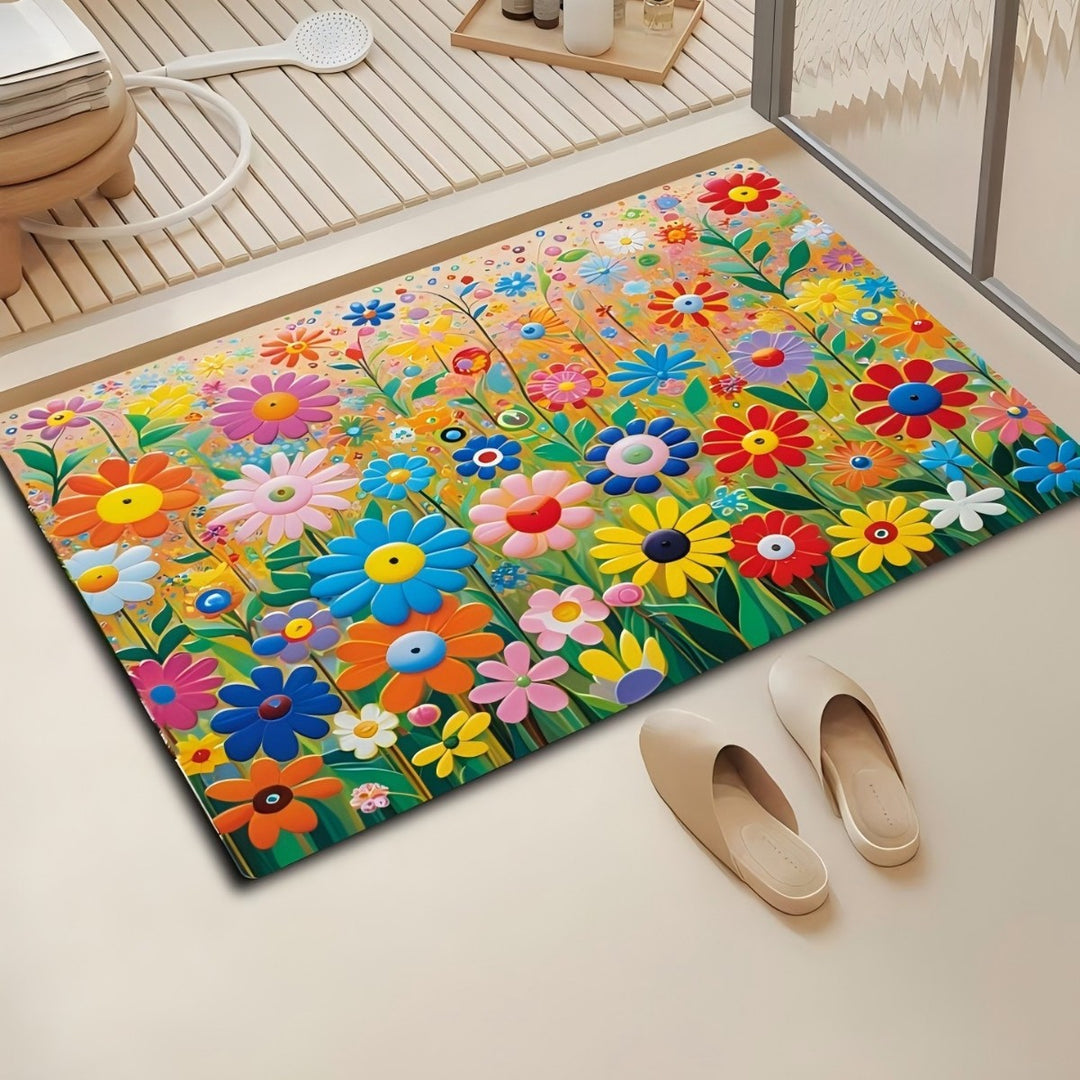 Floral Design Bath Mat Kalsten